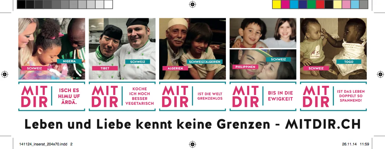 Crowdfunding-Inserat der Kampagne www.mitdir.ch