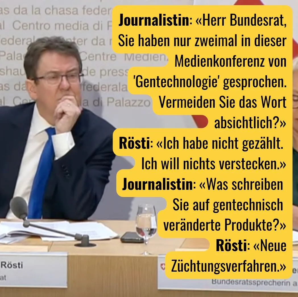 Bild zum Beitrag «Rösti und das verschwundene Wort Gentechnik»