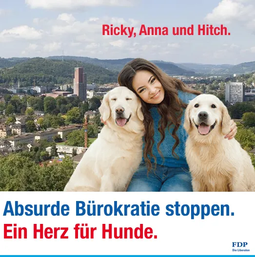 Facebook-Werbung für weibliche Hundefans in Winterthur.